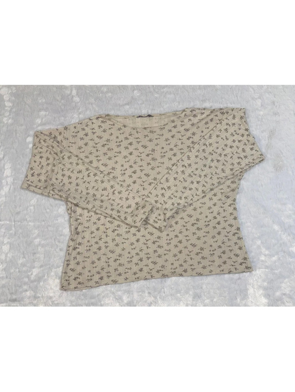 Beige with floral long sleeve top